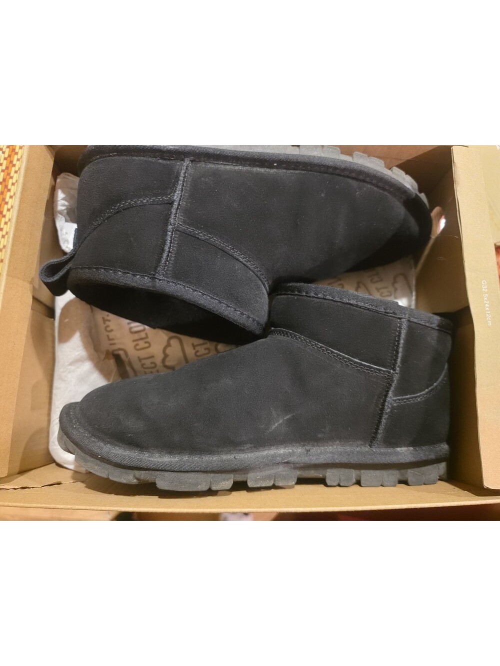 Project Cloud Black Women Ankle Boots 100% Genuine Suede Leather Size 9